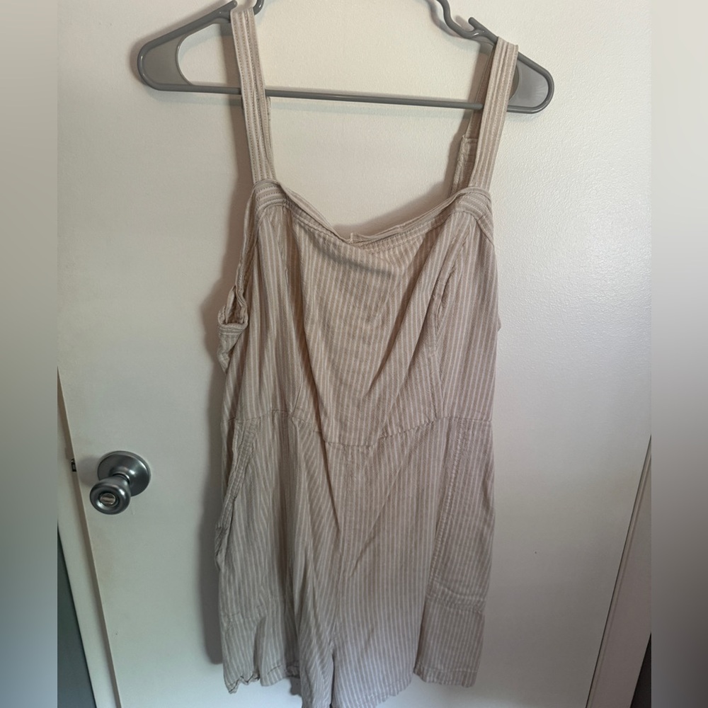 Old Navy Striped Tan Romper